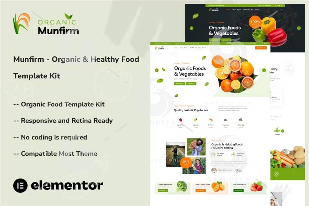 Munfirm - Organic & Healthy Food Elementor Template Kit