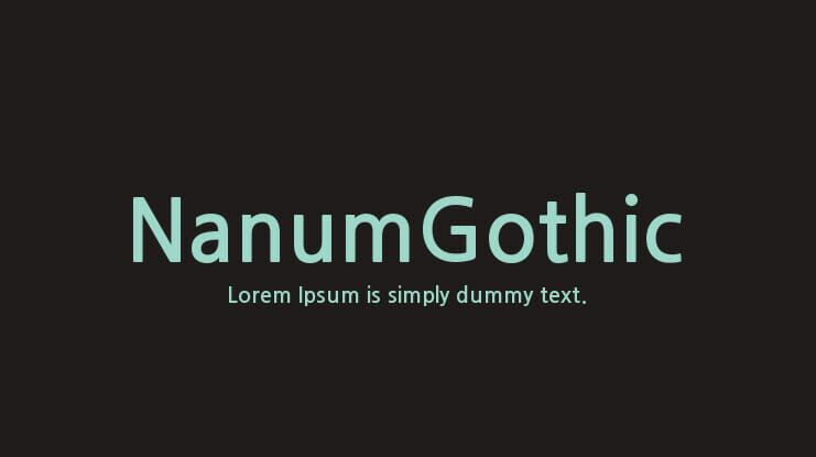 Nanum Gothic Font