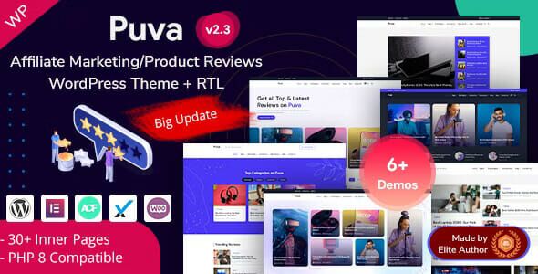 Puva - Online Blogging & Affiliate Product Reviews WordPress Theme