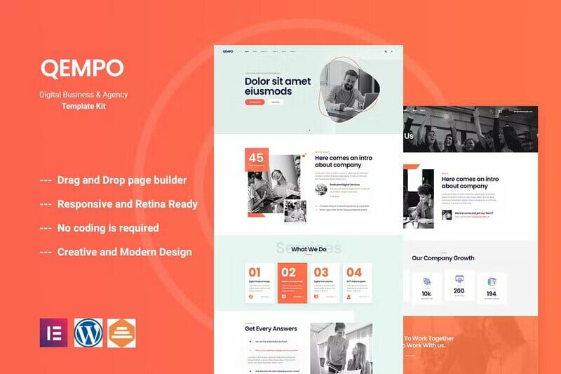 Qempo - Digital Service Agency Elementor Template Kit