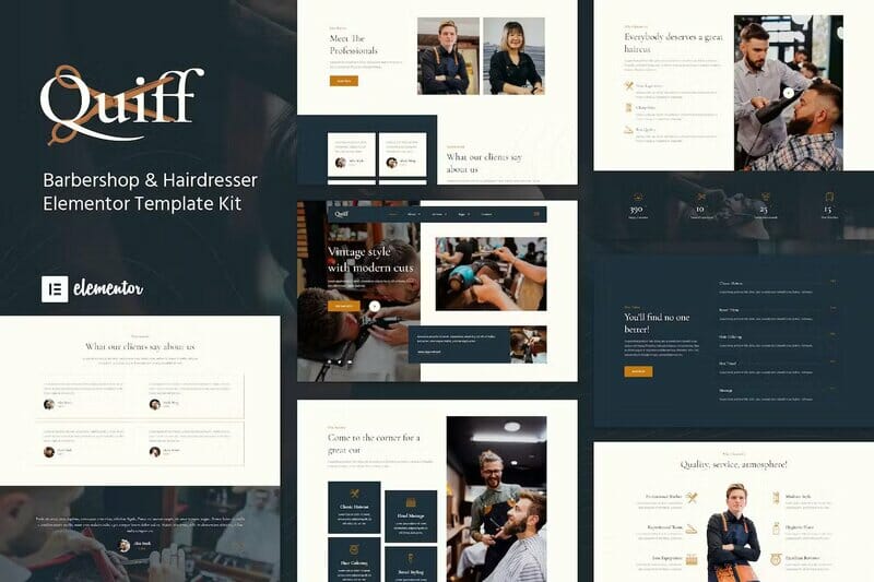 Quiff - Barbershop & Hairdresser Elementor Template Kit