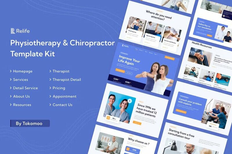 Relife - Physiotherapy & Chiropractor Elementor Template Kit