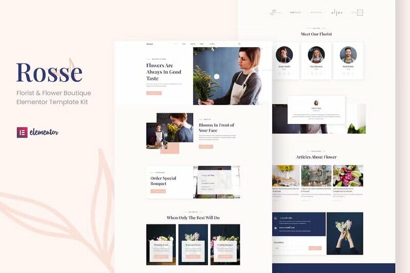 Rosse - Florist & Flower Boutique Elementor Template Kit