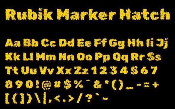 Rubik Marker Hatch Font