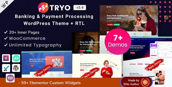 Tryo - Banking, Money Transfer & Currency Exchange WordPress Theme