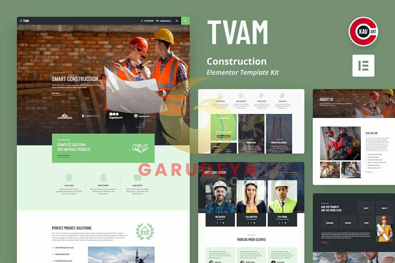 Tvam - Construction Elementor Template Kit