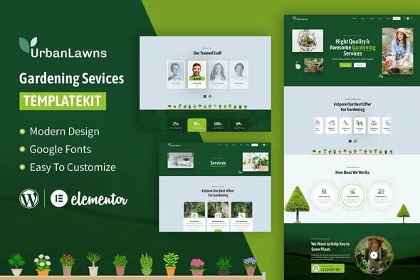 Urban Lawns - Gardening Elementor Template Kit