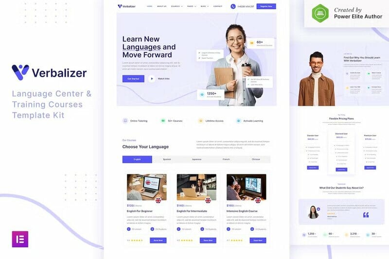 Verbalizer – Language Courses & Learning Center Elementor Template Kit