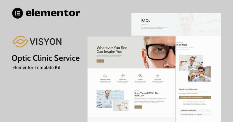 Visyon - Optic Clinic Service Elementor Template Kit