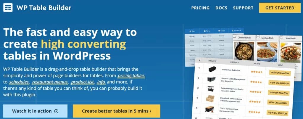 WP Table Builder Pro