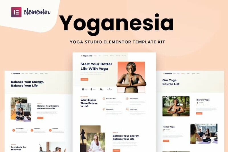 Yoganesia - Yoga Training Elementor Template Kit