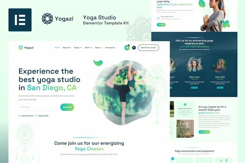 Yogazi - Yoga Studio Elementor Pro Template Kit